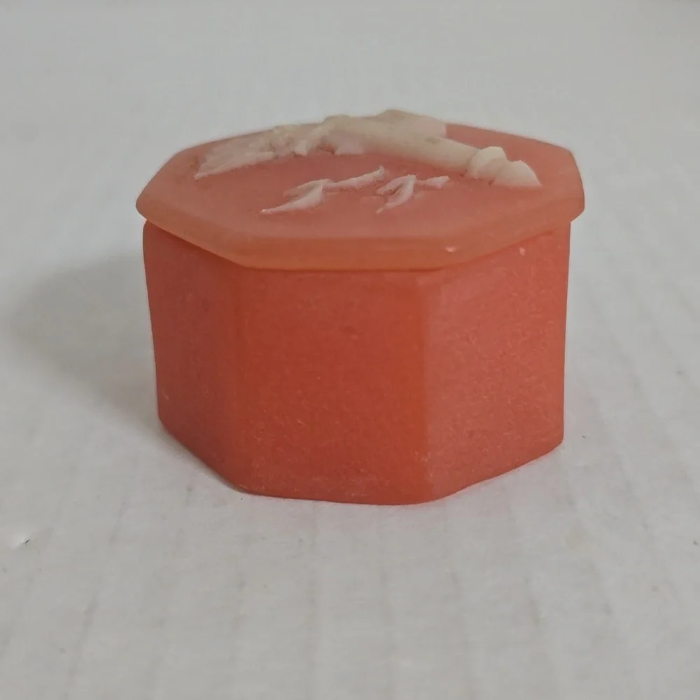 Vintage Raised Lighthouse Octagonal Trinket Box